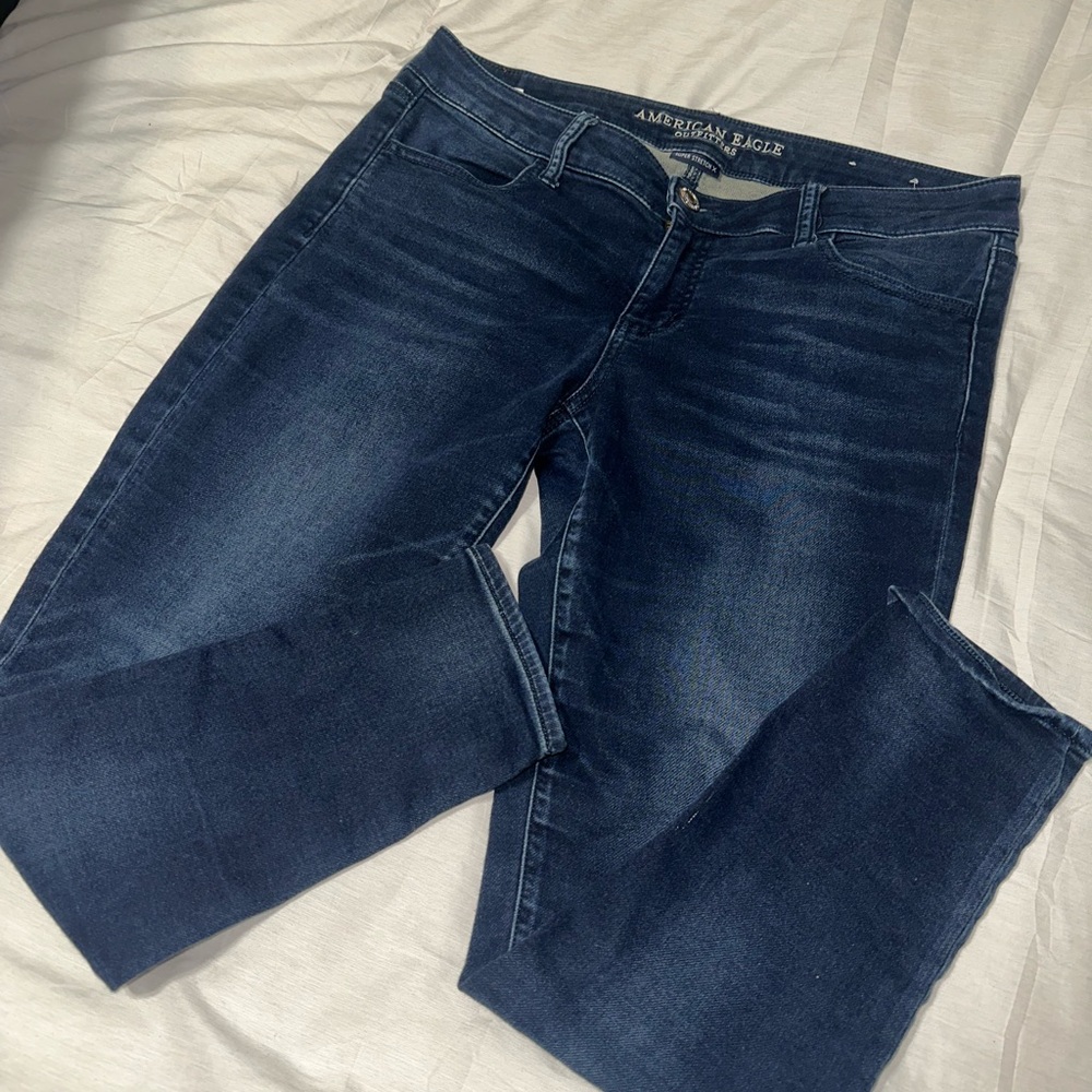American Eagle Outfitters Men's Dark Blue Skinny Jeans